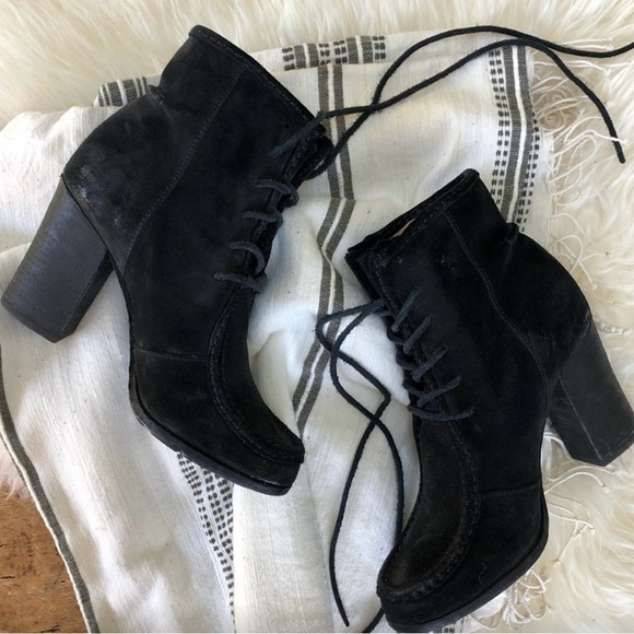 Frye Shoes - Frye Black Suede Booties size 8